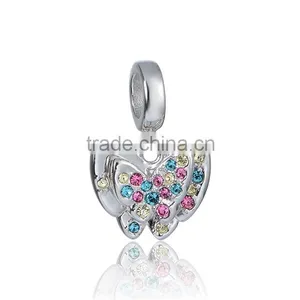 925 Silver Beads Butterfuly Animal Charms Pendant Necklace thumbnail-1