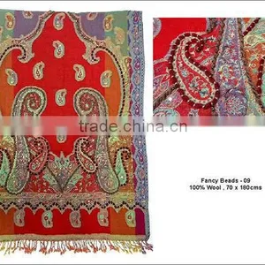 Fancy Bead Wool Shawls thumbnail-1