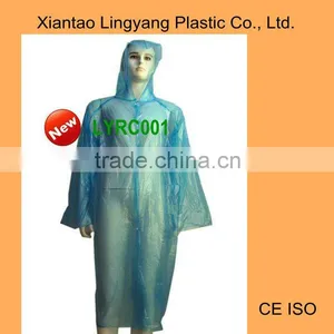 Disposable Blue Polythene Waterproof Pe Raincoat thumbnail-1