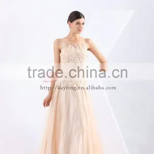 Graceful Applique Pink Long Prom Dress Real Sample Bridesmaid Dresss Pattern thumbnail-3