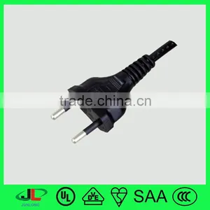 Flat Lamp Cord Plug EU Standard 2 Pin ac Electric Plug for Sale thumbnail-5
