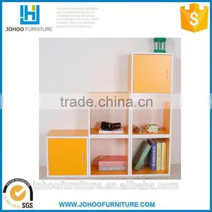 Modern Kindergarten Wood Furniture Colorful Wooden Children Bookshelf thumbnail-2