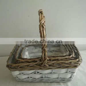 Rectangle Shape Decorative Wicker Basket With Liner thumbnail-1