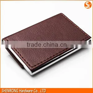 Business Affairs Brown PU Leather Credit Card Holder Name Card Case for Business Men and Promotional Gift thumbnail-4