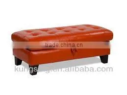 Customization Available Fashion Faux Leather or Genuine Leather Storage Ottoman thumbnail-1