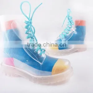 Candy Colors Women PVC Rain Boots Cheap Ankle PVC Rain Shoes thumbnail-5