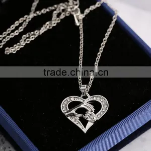 Wholesale 2016 New Arrival Heart Shaped Necklace Diamond Locket for Mothers Day Gift for Mother Necklace thumbnail-4