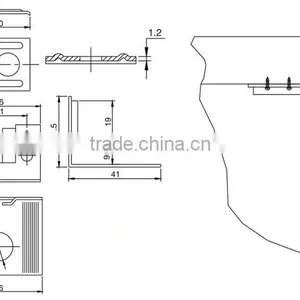 Kitchen Hardware Unit Wall Hanging Cabinet Hanger Bracket thumbnail-2