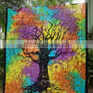 Tree of Life Bohemian Wall Tapestries Ombre Hippie Indian Mandala Tapestry thumbnail-1