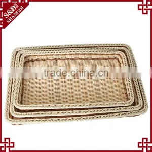 Environmently Supermarket Plastic Synthetic Rattan Fruit Display Tray thumbnail-5