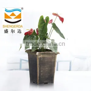 Retro Flower Pot,painted Plant Pot,plastic Square Flower Pot thumbnail-1