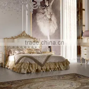 Luxury French Style Bed, Royal Solid Wood Bedroom Furniture thumbnail-1
