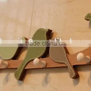 CY080 Wooden Decorative Bird Wall Hook Wood Hook Wooden Decorative Bird thumbnail-1