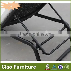 Flower Weaving Outdoor Furniture Plastic Rattan Beach Sun Lounger thumbnail-6