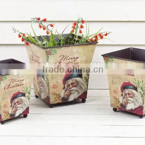 Small Decorative Flower Pots,snowman Flower Pot, Metal Flower Pot for Home Decor thumbnail-1