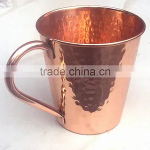 BPA FREE HAMMERED FINISH MOSCOW MULE SOLID TAPER COPPER MUG thumbnail-3