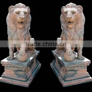 Marble Standing Lion Statue For Garden / Outdoor Use thumbnail-4