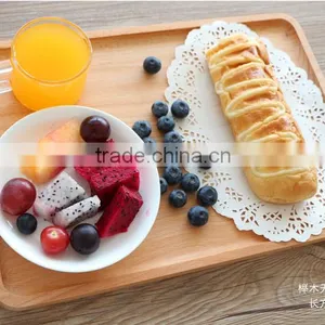 Logo Customized Solid Beech Square Wooden Serving Tray thumbnail-4