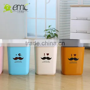 Emc Plastic Trash Waste Bins, 18L Square Shape Plastic Trash Bins thumbnail-2