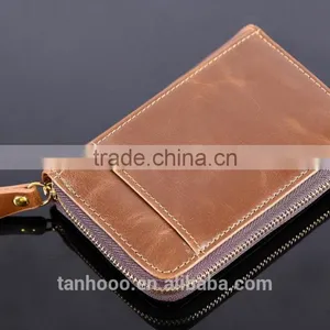 RFID Protection Men Leather Passport Holder Mobile Phone Card Holder thumbnail-1