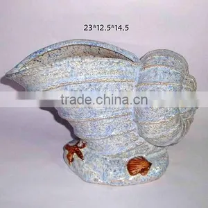 Antique Shell Shape Ceramic Garden Planter thumbnail-1