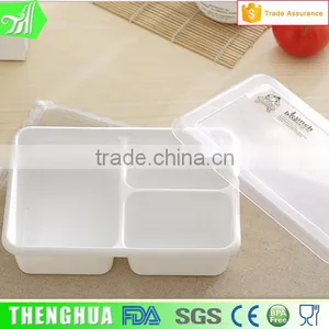 3-compartment Plastic Bento Lunch Box Food Container For Microwave Oven thumbnail-3