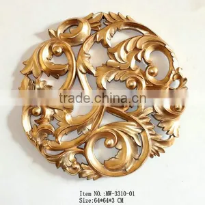 MW-3310-03 Antique Gold Round Shape Hanging Wall Art Decor thumbnail-1