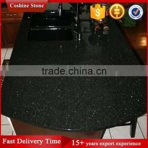 Natural Black Galaxy Granite Bullnose Countertop thumbnail-4