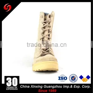 Factory Price Khaki Suede Cow Leather Army Tactical Military Desert Boots With Zipper thumbnail-4