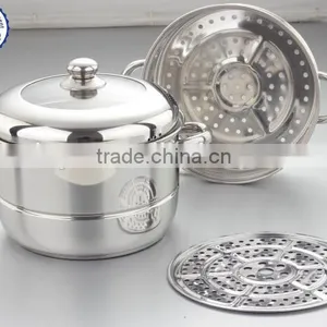 24cm Durablen 2 Layers Stainless Steel Food Steamer Pot for Sale thumbnail-2