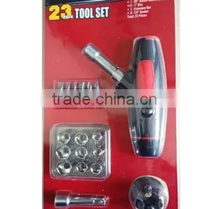 23pcs Tools Set With Adjustable Oblique T Type Ratchet Handle thumbnail-1