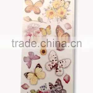Multi Color Butterfly & Rose Design Sticker, Decorative Shinny Glitter Sticker thumbnail-1
