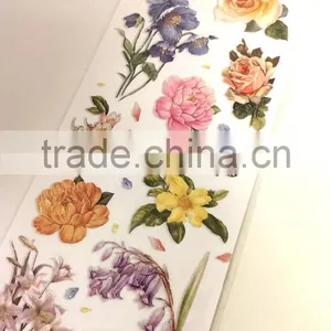 Rose & Lily Design Sticker, Classic Decorative Shinny Glitter Sticker thumbnail-1