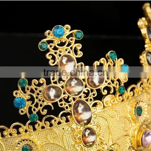 FC001-001Fashion Baroque Style Headband Wedding Pageant Crown Beauty Queen Crystal Crown thumbnail-4