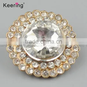 Vogue Hotsale Fashionable Round Elegant Full-rhinestone Button Pins WBK-1474 thumbnail-1