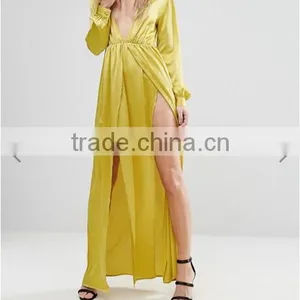 Satin Dress/ Long Maxi Dress Trendy Evening Clothing thumbnail-1