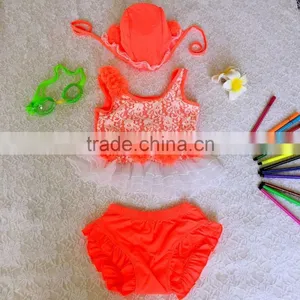 Wholesale Personalized Lace Little Girls Modeling Bikinis thumbnail-1