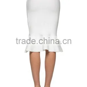 MGOO New Arrival Cotton White Mermaid Skirt For Women High Waist Stretch Black Dress For Women thumbnail-5