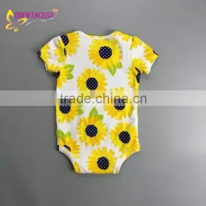 Top Selling Summer Bodysuits For Baby Girls,Girls Rompers With Flower Printed thumbnail-2