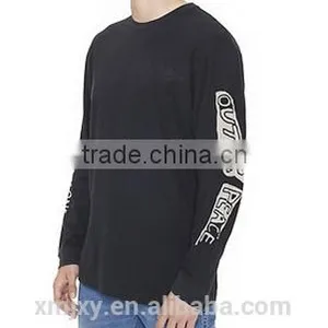Front&Sleeve Print Long Sleeve Black Tee for Man thumbnail-2