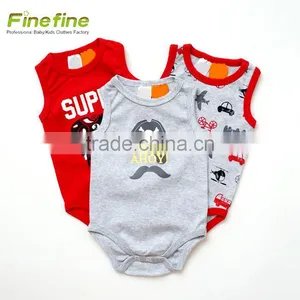 Eco Friendly Baby Clothes Unisex Sleeveless Organic Baby Romper thumbnail-1