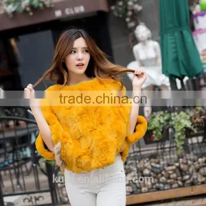 Natural Real Rex Rabbit Fur Pure Color Coat Pullover Women Winter Natural Fur Coats Outerwear thumbnail-1