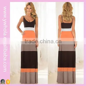 Walson Hot Sell Women Summer Dress Cotton Spaghetti Strap Slip Tube Slit Dress 2016 Summer Maxi Dress thumbnail-5