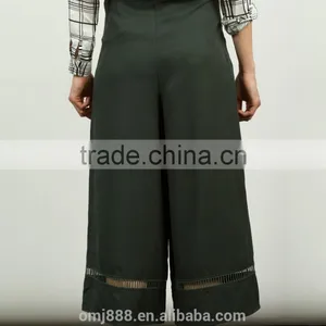 China Suppliers Women Tie Waist Trim Gaucho Pants thumbnail-4