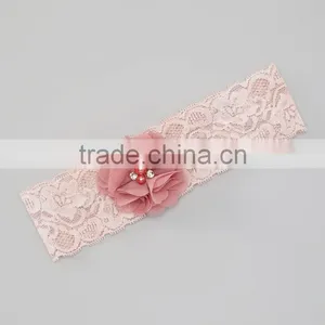 New Pink Lace Toddler Headband With Flower Fancy Infant Bands Cute Baby Headbands HA90421-40 thumbnail-1