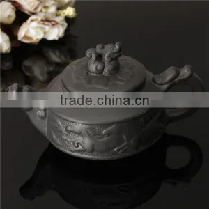 New Arrival Chinese Dragon Kung Fu Tea Sets Yixing Purple Clay Teapot Black Teacup 3 Pcs/Set Tea Service High Quality Tea Set thumbnail-6