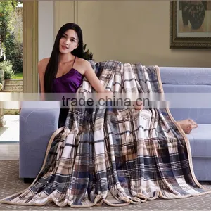 Factory Wholesale Simple Plaid Waffle Coral Fleece Blanket/ Sheet thumbnail-1