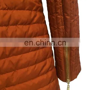 Chinese Manufacturer Women Slim Padded Jacket With Fur Hood thumbnail-5