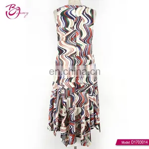 100% Polyester Fiber Casual Loose Fit Free Size 2017 Summer Dress thumbnail-2