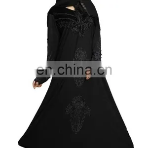 Women's Casual Wear High Quality Stretchable Embroidery Abaya Burkha 2017 ( Islamic Wear Burqas ) thumbnail-4